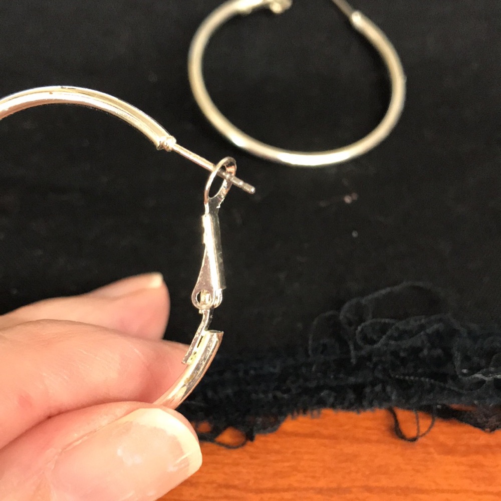 Vintage Silver Hoop Earrings - Picture 7 of 7